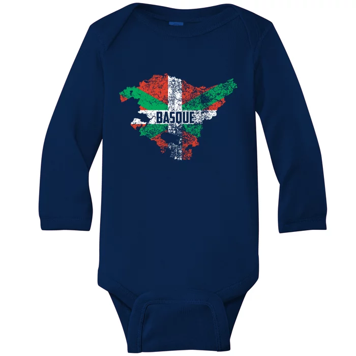 Basque Country Flag Euskadi Historical Roots Gift Meaningful Gift Baby Long Sleeve Bodysuit