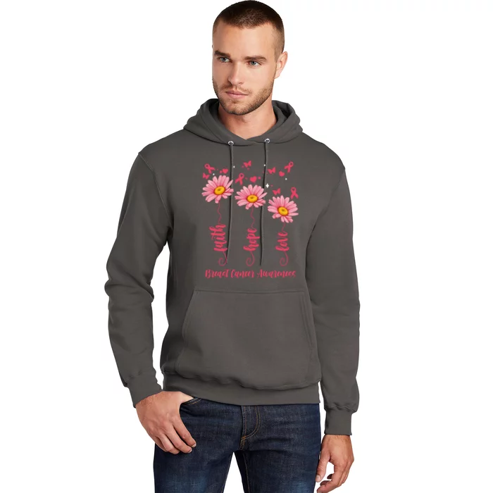 Breast Cancer Faith Hope Love Floral Hoodie