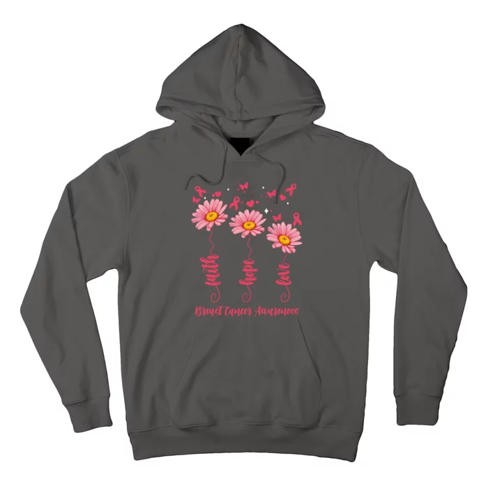 Breast Cancer Faith Hope Love Floral Hoodie