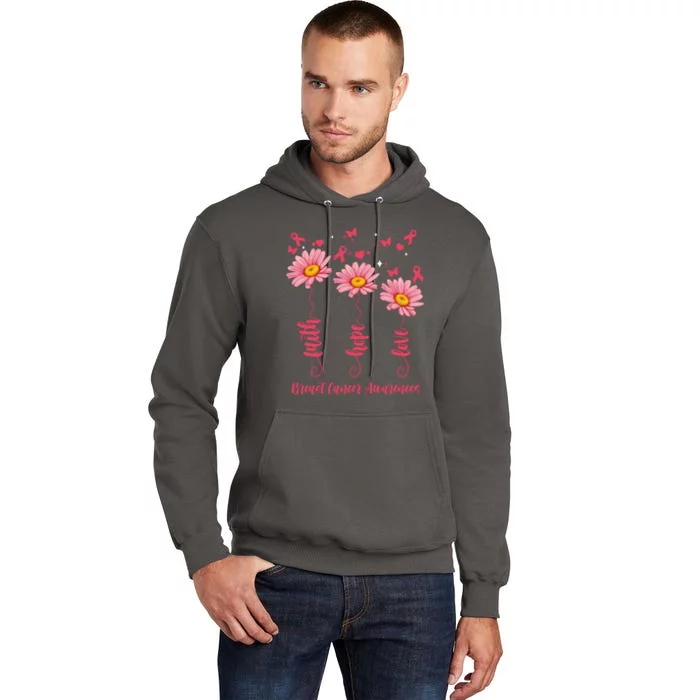 Breast Cancer Faith Hope Love Floral Tall Hoodie