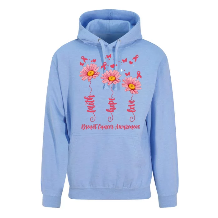 Breast Cancer Faith Hope Love Floral Unisex Surf Hoodie