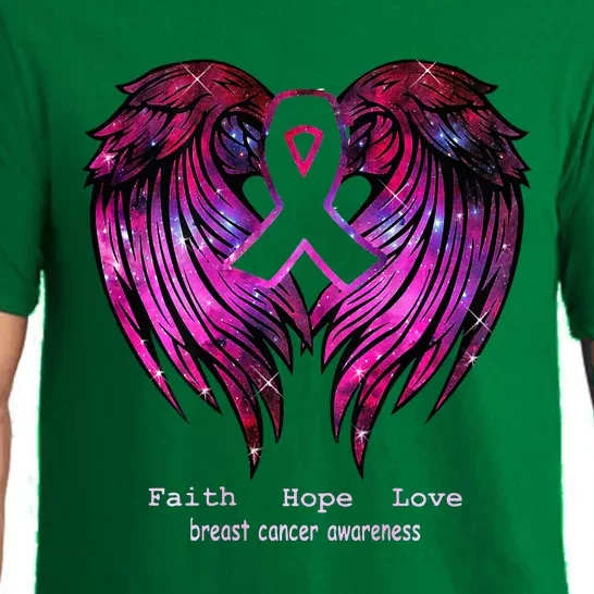 Breast Cancer Faith Hope Love Wings Awareness Pajama Set