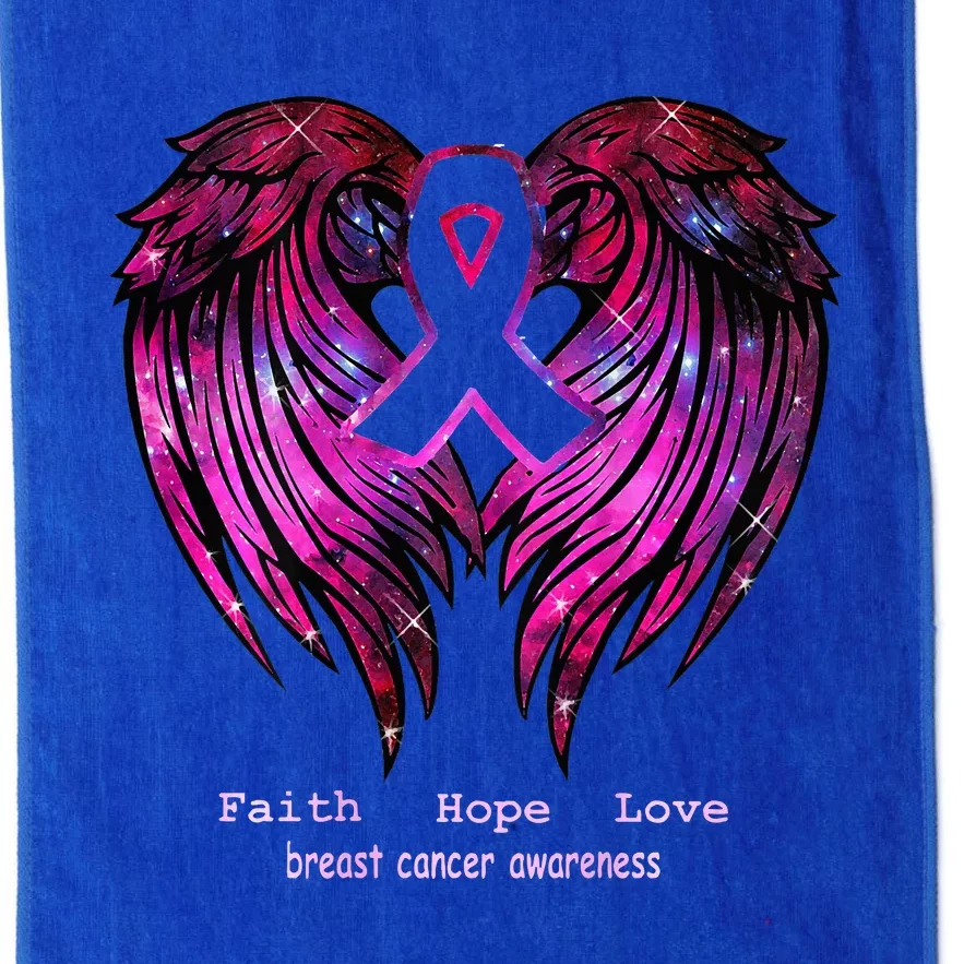 Breast Cancer Faith Hope Love Wings Awareness Platinum Collection Golf Towel