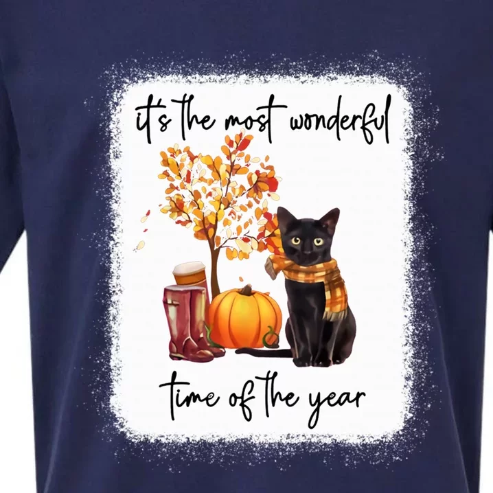 Black Cat Fall It‘s The Most Wonderful Time Of The Year Gift Sueded Cloud Jersey T-Shirt