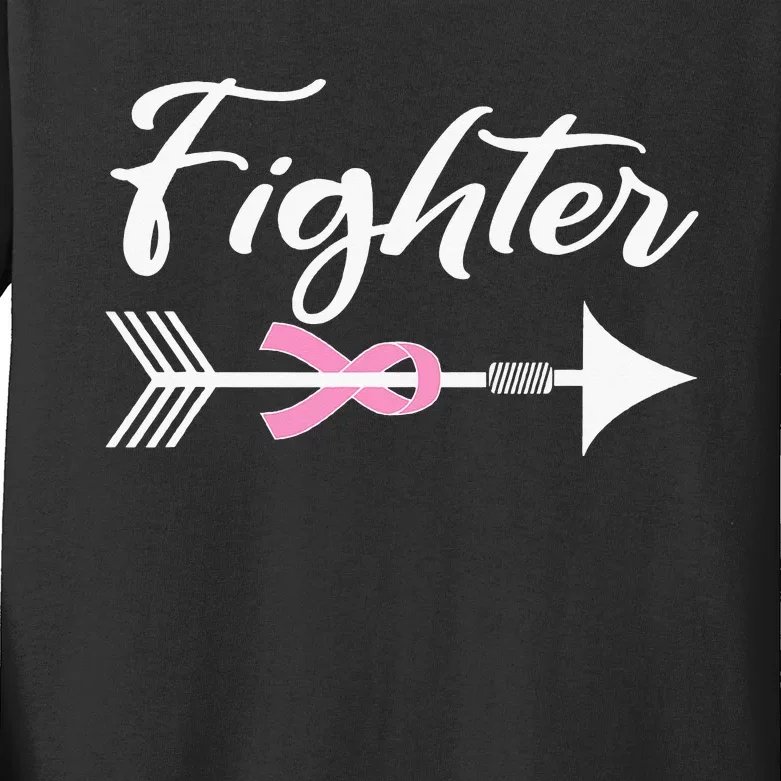 Breast Cancer Fighter funny nursing Kids Long Sleeve Shirt