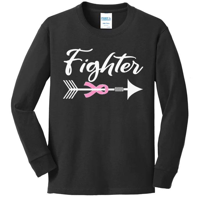 Breast Cancer Fighter funny nursing Kids Long Sleeve Shirt