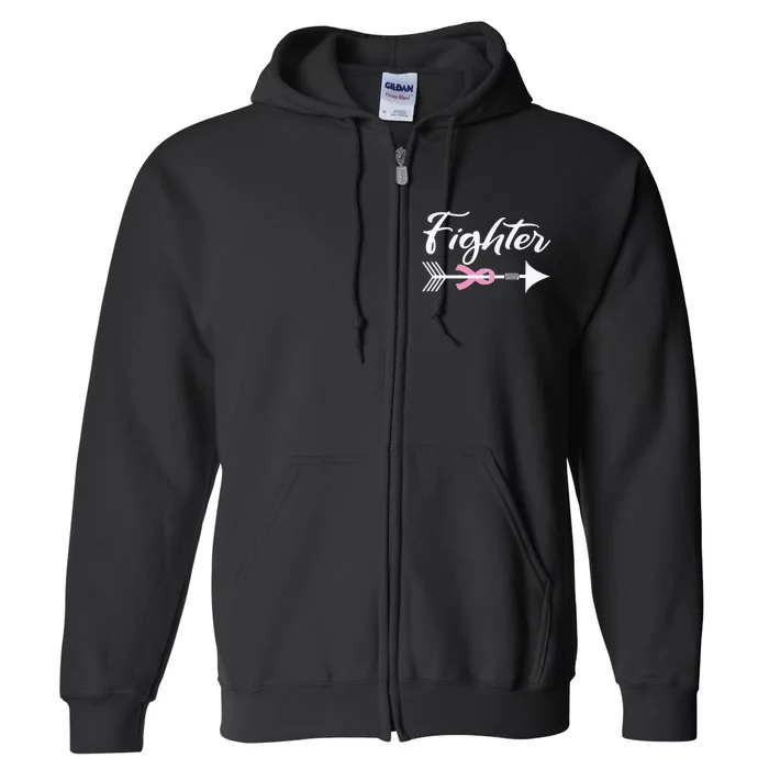 Breast Cancer Fighter funny nursing Full Zip Hoodie