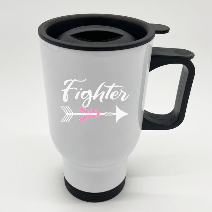 Breast Cancer Fighter funny nursing Front & Back Stainless Steel Travel Mug