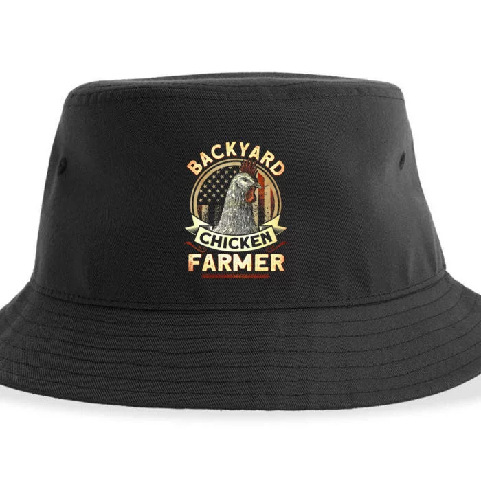 Backyard Chicken Farmer 4th Of July Usa Flag Sustainable Bucket Hat