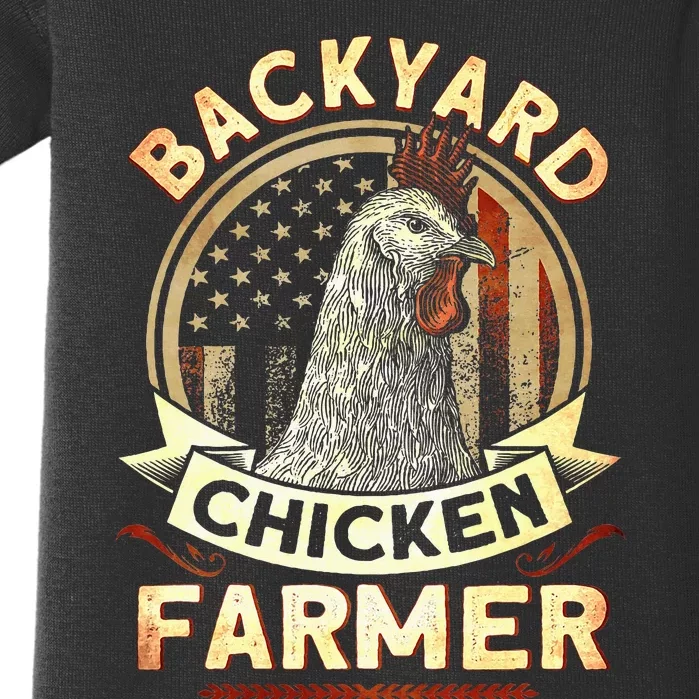 Backyard Chicken Farmer 4th Of July Usa Flag Baby Bodysuit