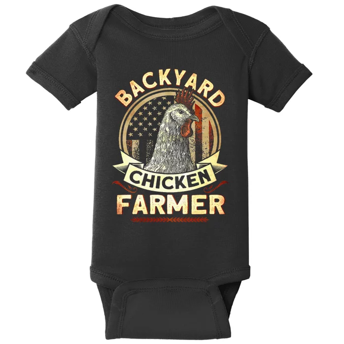 Backyard Chicken Farmer 4th Of July Usa Flag Baby Bodysuit