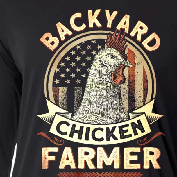 Backyard Chicken Farmer 4th Of July Usa Flag Cooling Performance Long Sleeve Crew