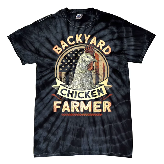 Backyard Chicken Farmer 4th Of July Usa Flag Tie-Dye T-Shirt