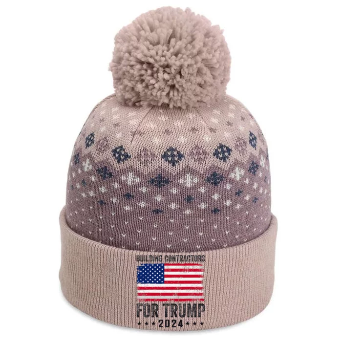 Building Contractors For Trump 2024 The Baniff Cuffed Pom Beanie