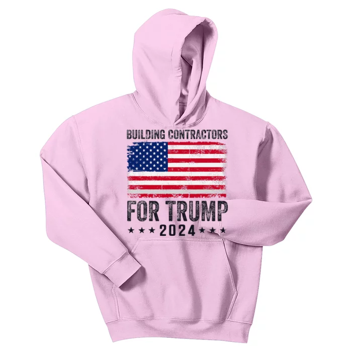 Building Contractors For Trump 2024 Kids Hoodie