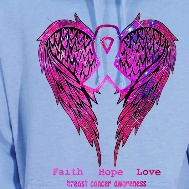 Breast Cancer Faith Hope Love Wings Awareness October Pink Unisex Surf Hoodie