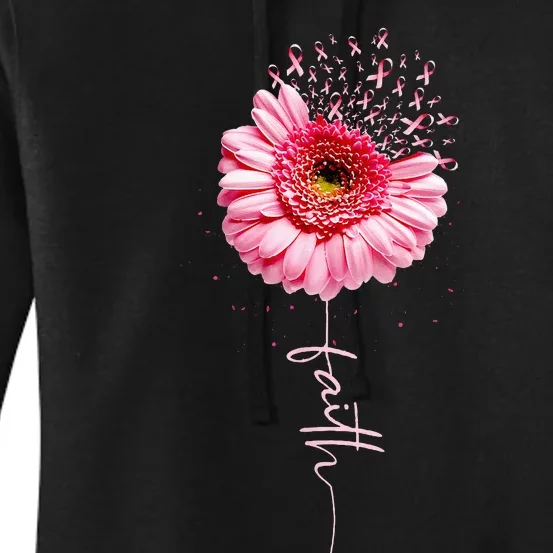 Breast Cancer Faith Sunflower Breast Cancer Awareness Women's Pullover Hoodie