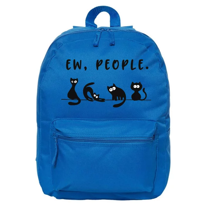 black cat funny wo ew people meowy cat lovers 16 in Basic Backpack