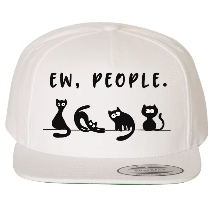 black cat funny wo ew people meowy cat lovers Wool Snapback Cap