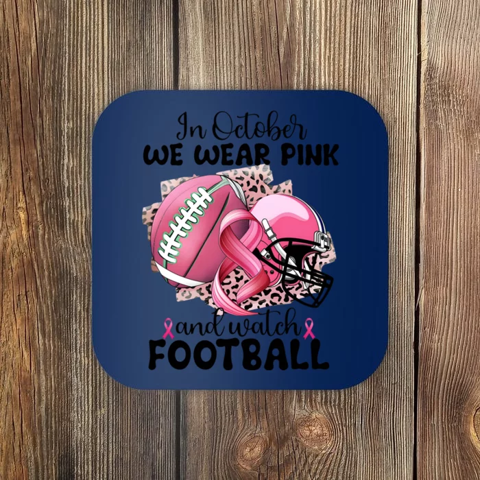 Breast Cancer Football Team Support Coaster