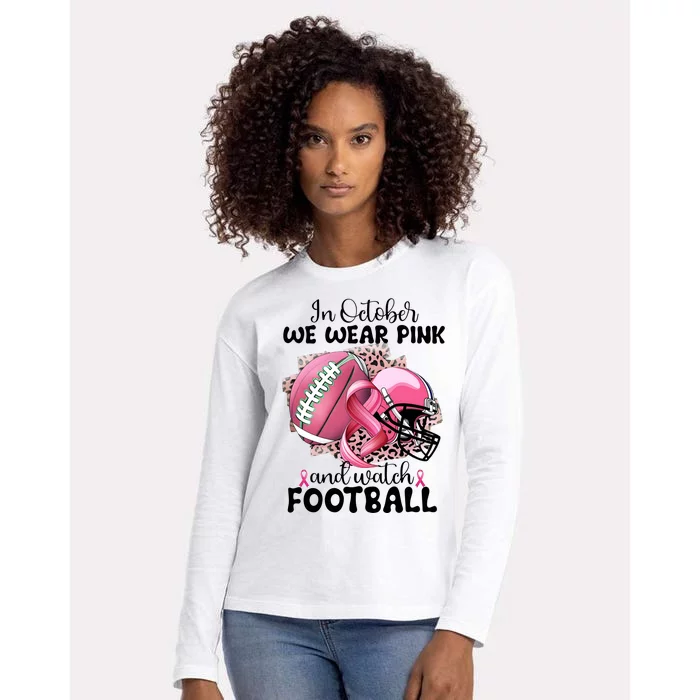 Breast Cancer Football Team Support Womens Cotton Relaxed Long Sleeve T-Shirt