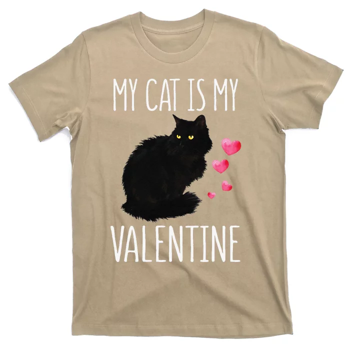 Black Cat For Valentines Day My Cat Is My Valentine T-Shirt