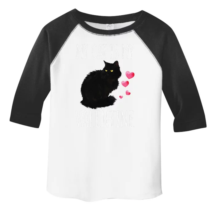 Black Cat For Valentines Day My Cat Is My Valentine Toddler Fine Jersey T-Shirt