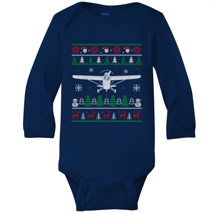 Best Christmas For Pilot Aviator Airline Baby Long Sleeve Bodysuit