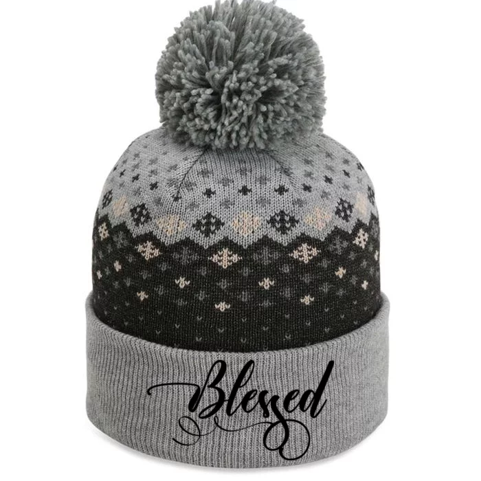 Blessed Christian Faith Pretty Scripted Gift The Baniff Cuffed Pom Beanie