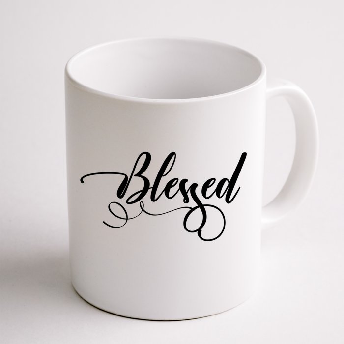 Blessed Christian Faith Pretty Scripted Gift Front & Back Coffee Mug