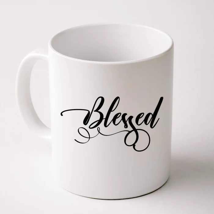 Blessed Christian Faith Pretty Scripted Gift Front & Back Coffee Mug