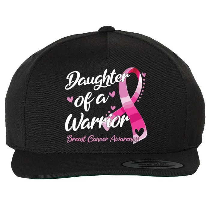 Breast Cancer Fighter Awareness Daughter Of A Warrior Wool Snapback Cap