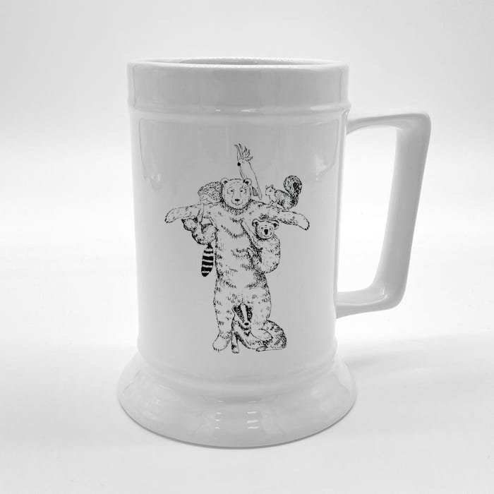 Bear Climbing Frame Front & Back Beer Stein