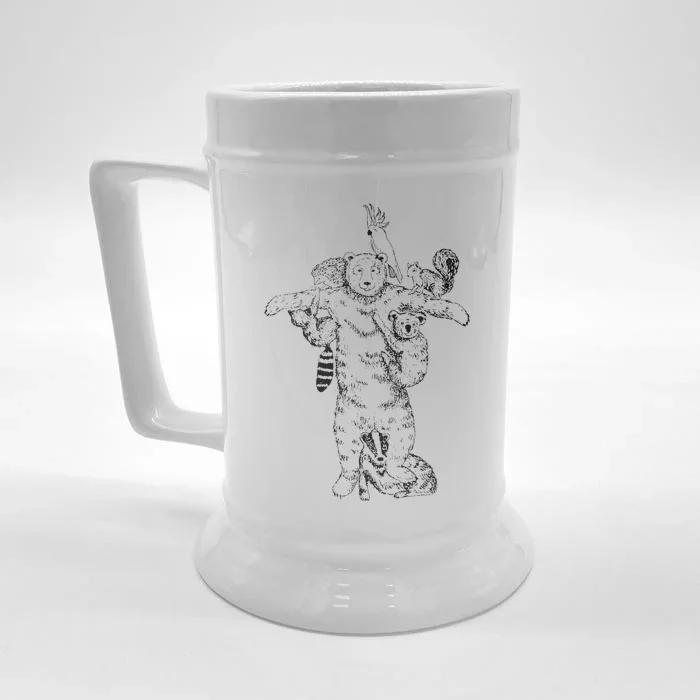 Bear Climbing Frame Front & Back Beer Stein