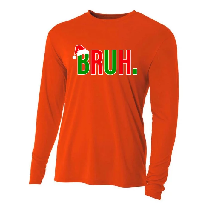 Bruh. Colorful Funny Christmas Cooling Performance Long Sleeve Crew