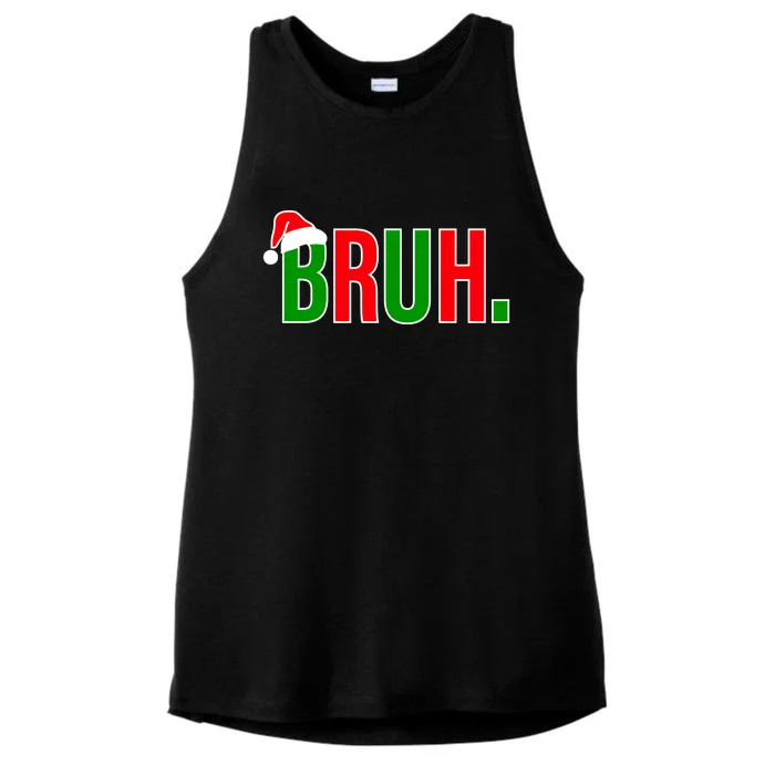 Bruh. Colorful Funny Christmas Ladies Tri-Blend Wicking Tank