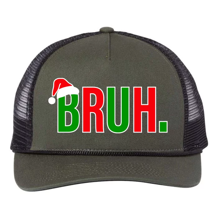 Bruh. Colorful Funny Christmas Retro Rope Trucker Hat Cap