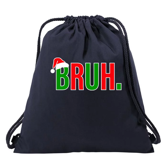 Bruh. Colorful Funny Christmas Drawstring Bag