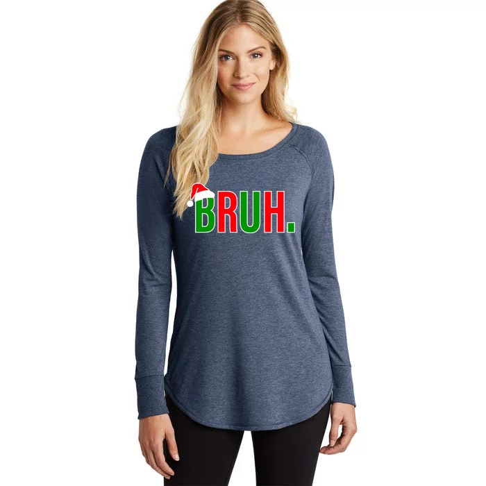 Bruh. Colorful Funny Christmas Women's Perfect Tri Tunic Long Sleeve Shirt