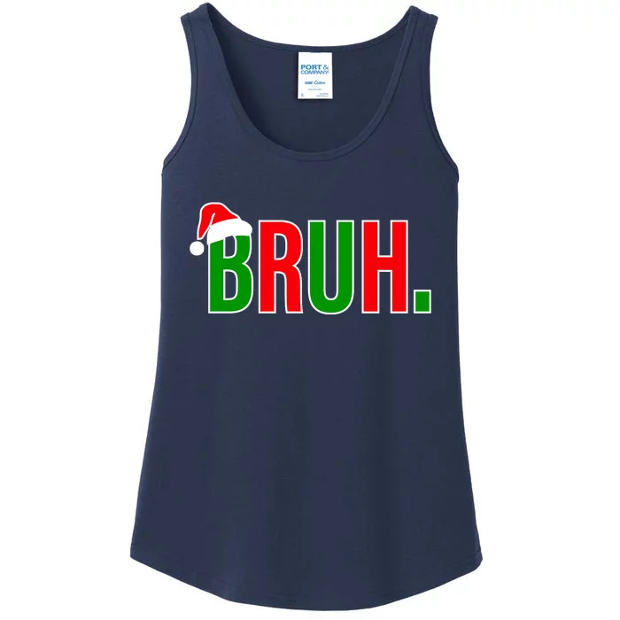 Bruh. Colorful Funny Christmas Ladies Essential Tank