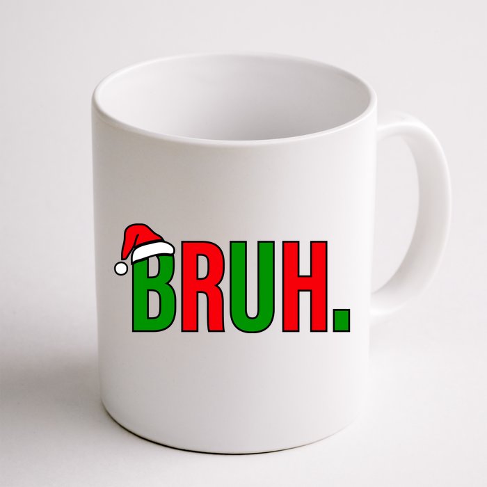 Bruh. Colorful Funny Christmas Front & Back Coffee Mug