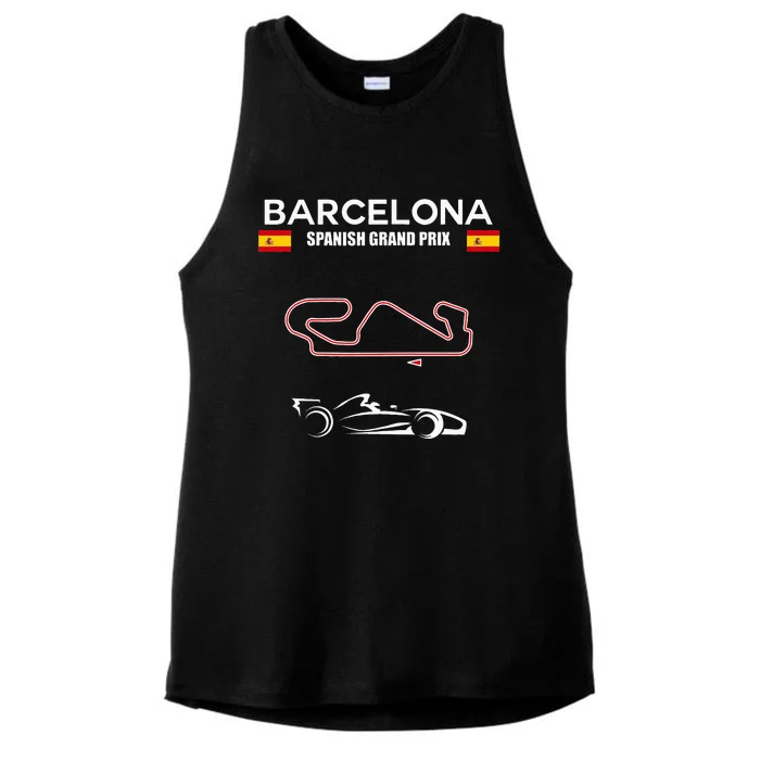 Barcelona Circuit Formula Racing Car Spanish Grand Prix Ladies Tri-Blend Wicking Tank