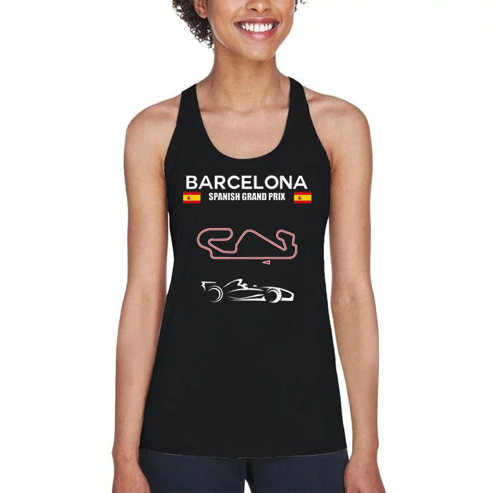 Barcelona Circuit Formula Racing Car Spanish Grand Prix Women's Racerback Tank