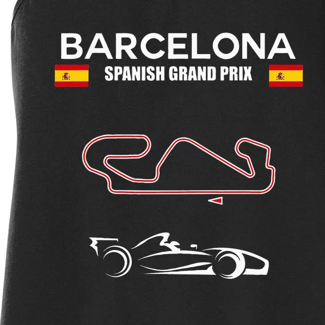 Barcelona Circuit Formula Racing Car Spanish Grand Prix Women's Racerback Tank