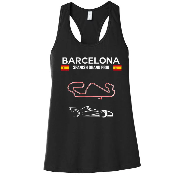 Barcelona Circuit Formula Racing Car Spanish Grand Prix Women's Racerback Tank