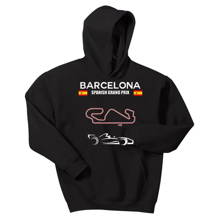 Barcelona Circuit Formula Racing Car Spanish Grand Prix Kids Hoodie