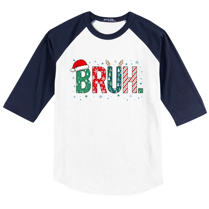 Bruh Christmas For Him Her Mom Dad Brother Sister Teenager Baseball Sleeve Shirt