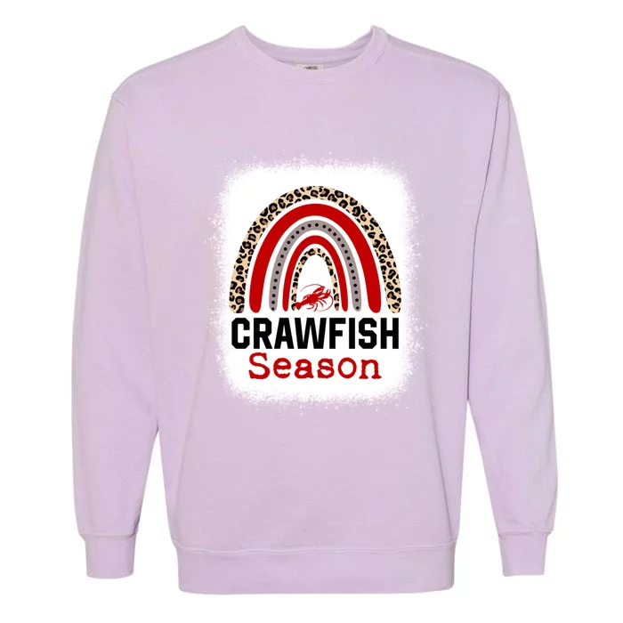 Bleached Craw Fish Season Leopard Crawfish Boil Lobster Great Gift Garment-Dyed Sweatshirt