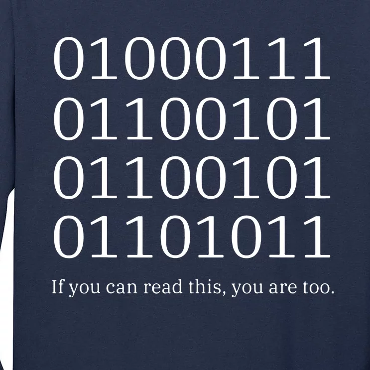 Binary Code Funny Computer Science Programmer Coding Tall Long Sleeve T-Shirt