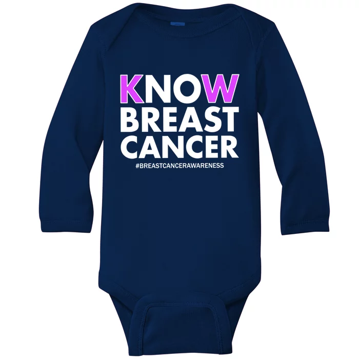 Breast Cancer Funny Gift Cancer Awareness Cool Gift Baby Long Sleeve Bodysuit